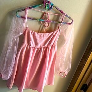 Lucy in the sky pink dress with sleeves